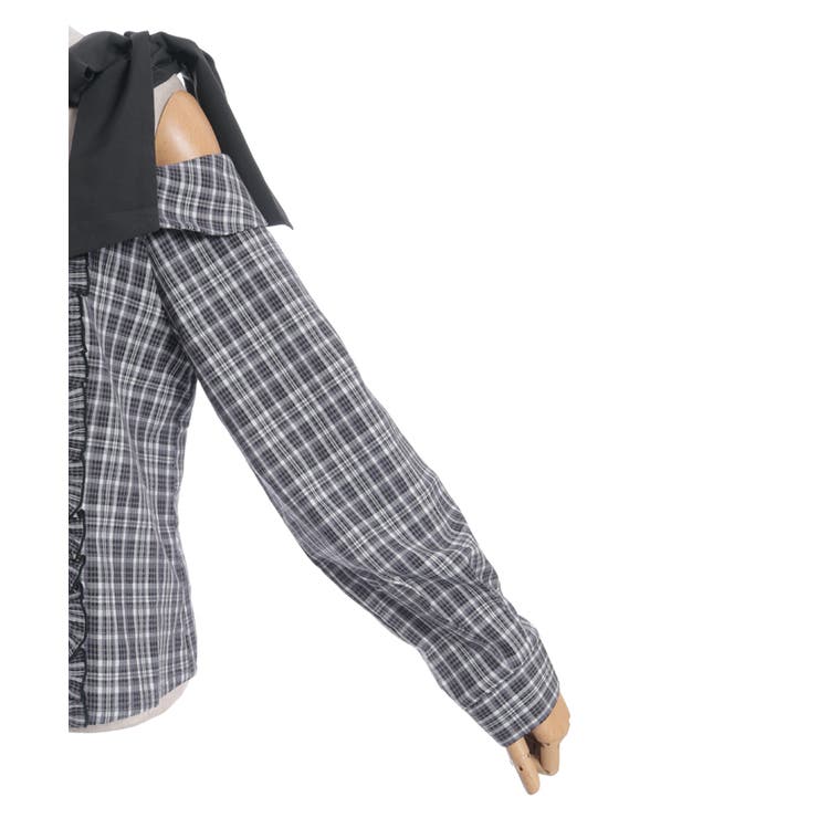 チェックオフショルリボンプルオーバー | axes femme | 詳細画像16 