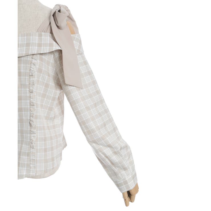 チェックオフショルリボンプルオーバー | axes femme | 詳細画像32 