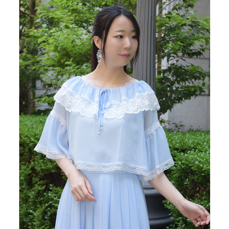 配色レース楊柳フリルブラウス | axes femme | 詳細画像10 