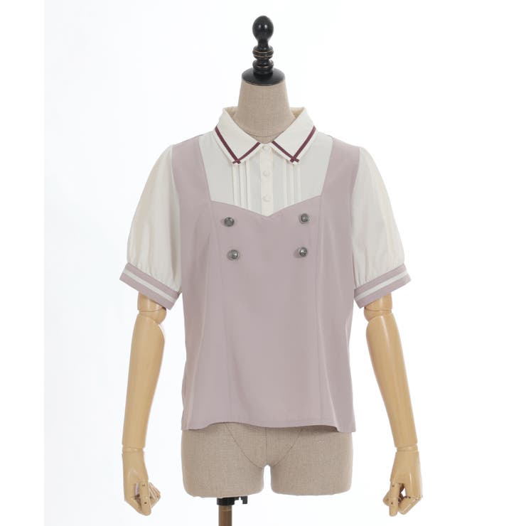 レイヤードデザインブラウス[品番：IGAW0004846]｜axes femme 