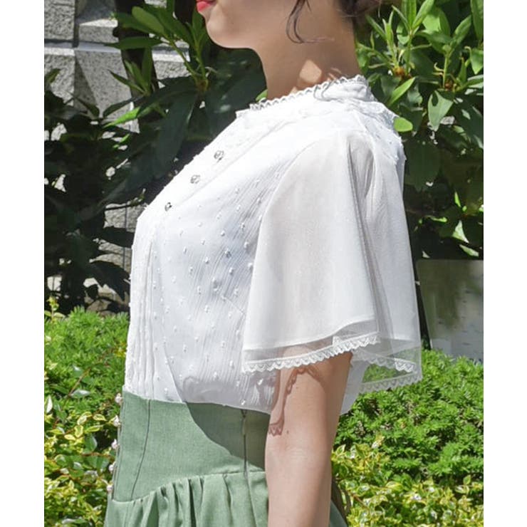 フレア袖ドットドビーBL | axes femme | 詳細画像2