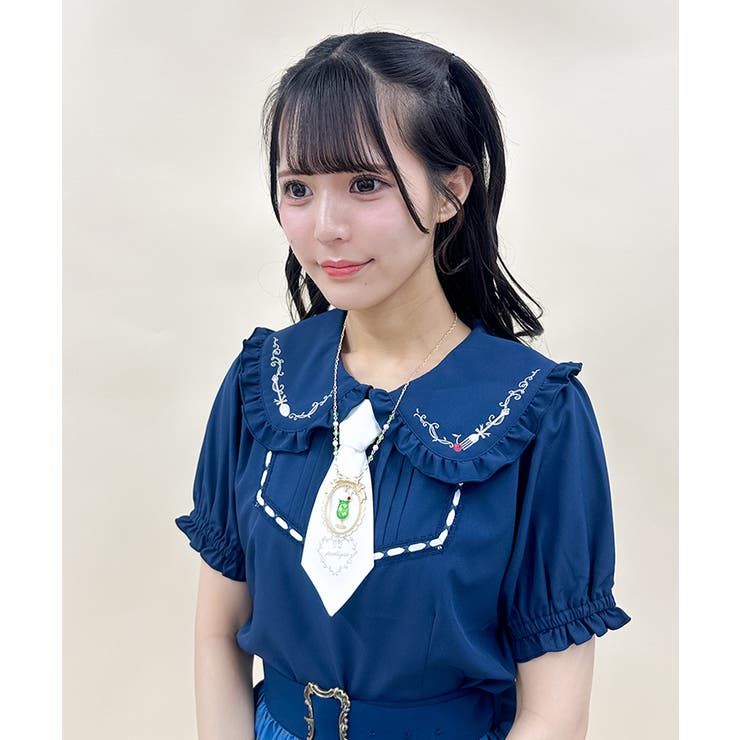 axes femme - レトロ喫茶刺繍ブラウス axes femme - レトロ喫茶刺繍ブラウスの通販 by Animalove's