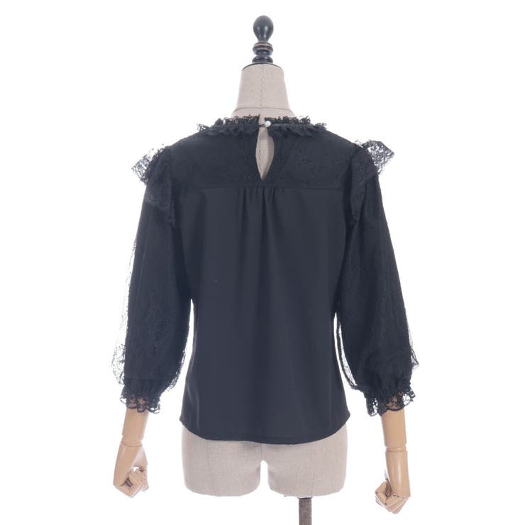 レーシーフリルスタンドブラウス[品番：IGAW0006215]｜axes femme