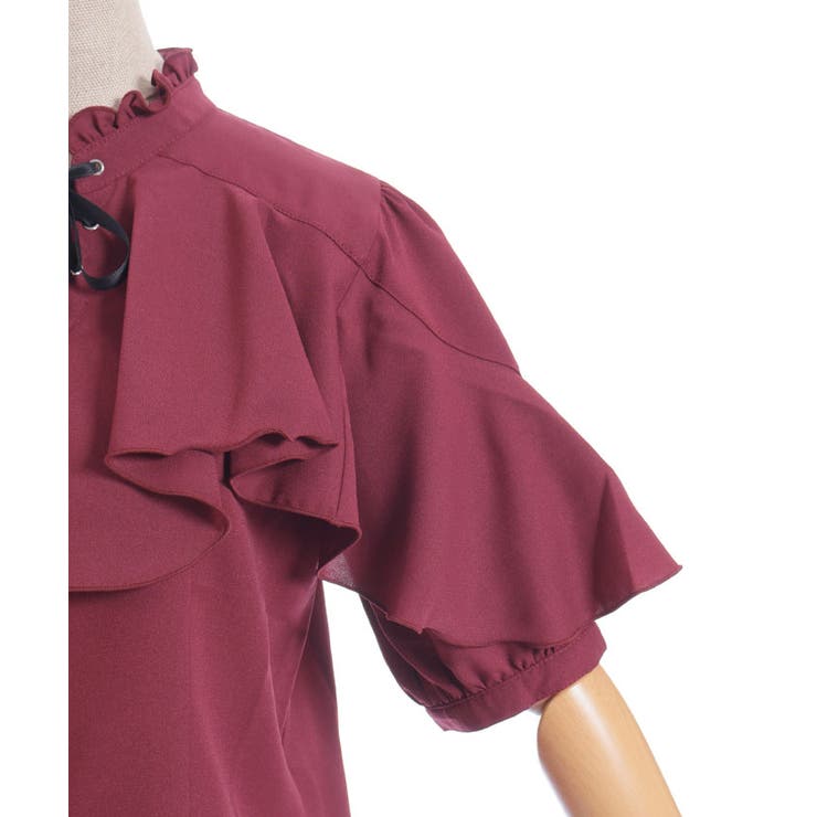 レースアップラッフルブラウス | axes femme | 詳細画像14 