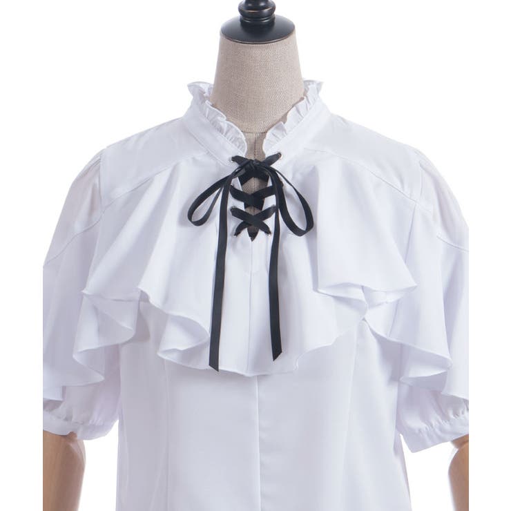 レースアップラッフルブラウス | axes femme | 詳細画像18 