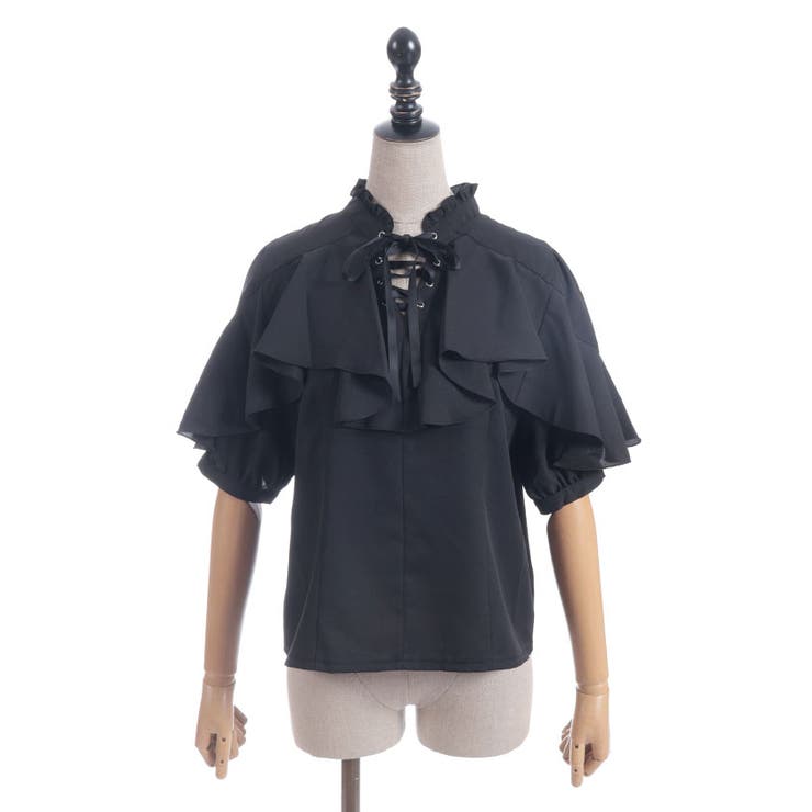 レースアップラッフルブラウス | axes femme | 詳細画像22 