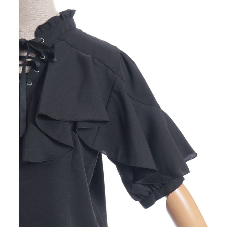 レースアップラッフルブラウス | axes femme | 詳細画像29 