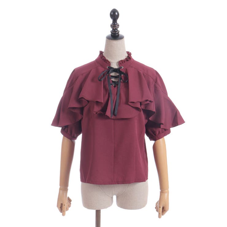 レースアップラッフルブラウス | axes femme | 詳細画像6 