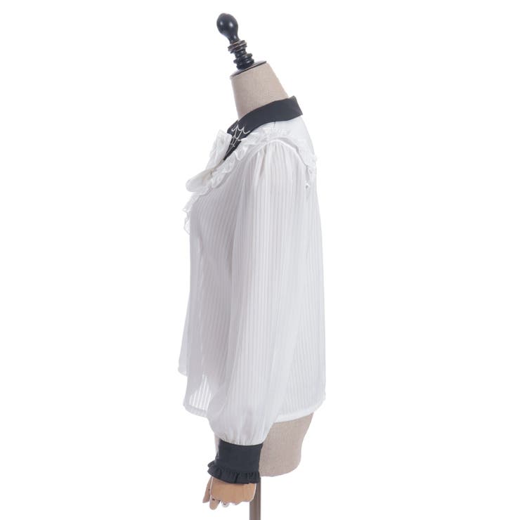 シャドーストライプフリルブラウス | axes femme | 詳細画像10 