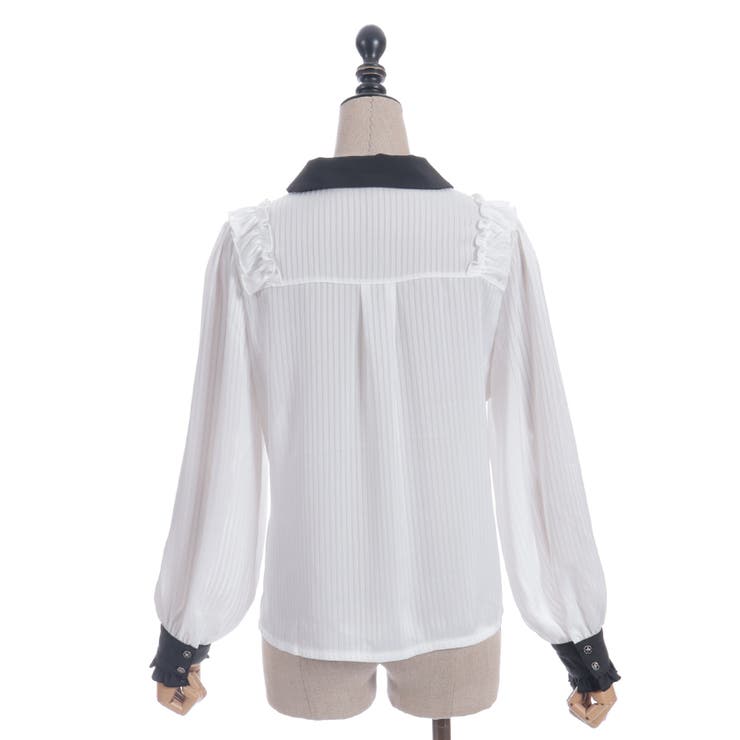 シャドーストライプフリルブラウス | axes femme | 詳細画像11 