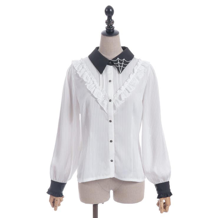 シャドーストライプフリルブラウス | axes femme | 詳細画像14 