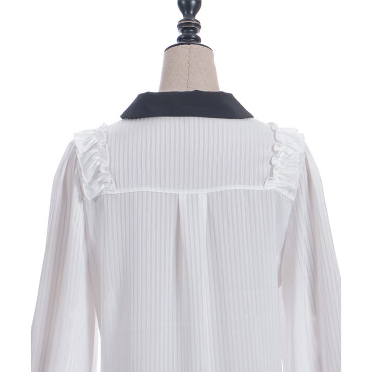 シャドーストライプフリルブラウス | axes femme | 詳細画像15 