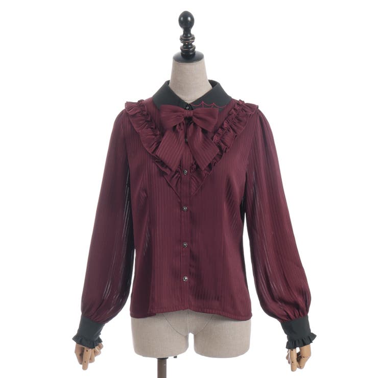 シャドーストライプフリルブラウス | axes femme | 詳細画像17 