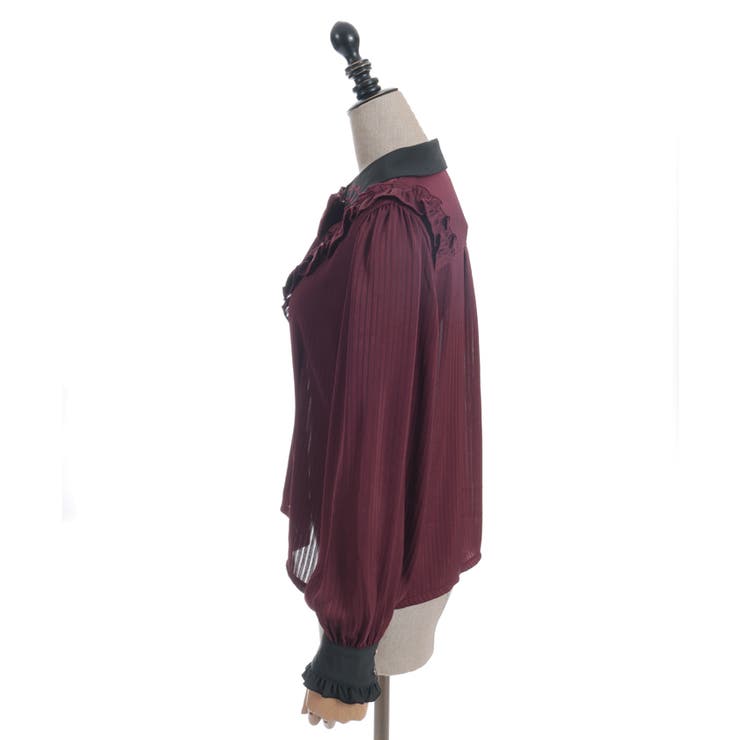 シャドーストライプフリルブラウス | axes femme | 詳細画像18 