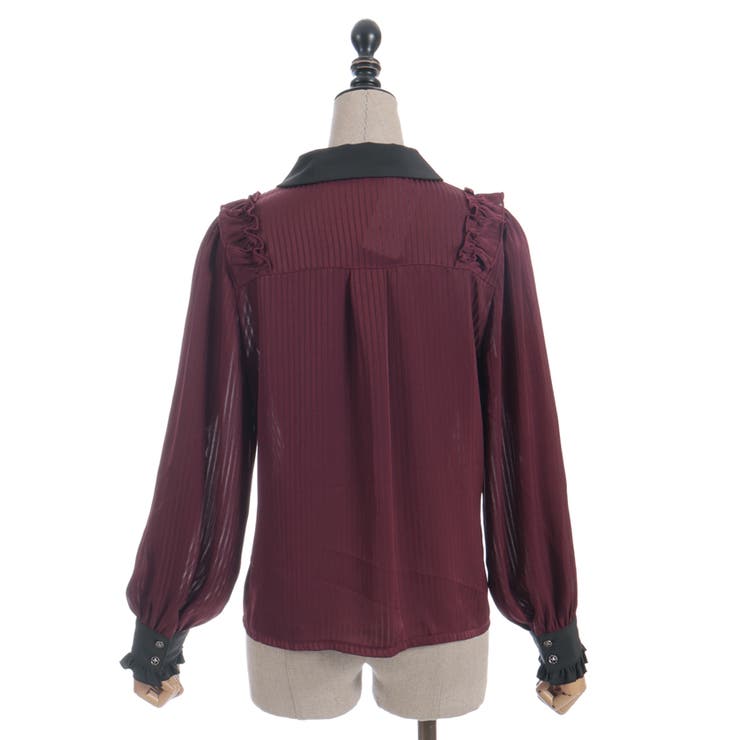 シャドーストライプフリルブラウス | axes femme | 詳細画像19 