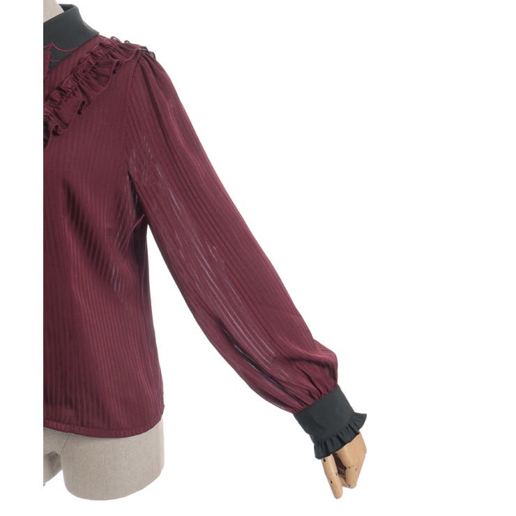 シャドーストライプフリルブラウス | axes femme | 詳細画像23 