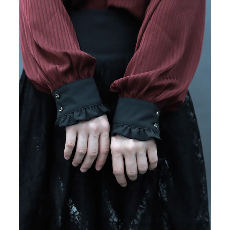 シャドーストライプフリルブラウス | axes femme | 詳細画像6 