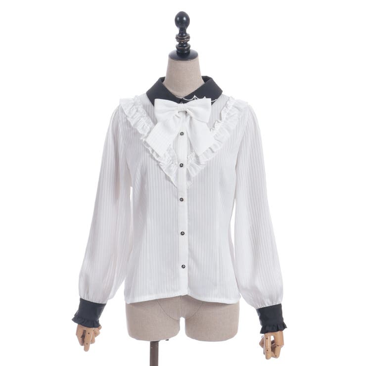 シャドーストライプフリルブラウス | axes femme | 詳細画像9 