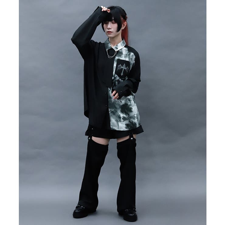 マーブルバイカラーシャツ | axes femme | 詳細画像11 