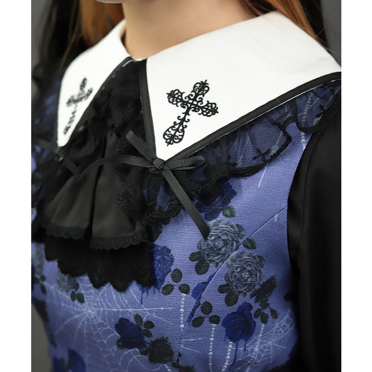 クロス刺繍ビッグ襟ブラウス | axes femme | 詳細画像10 