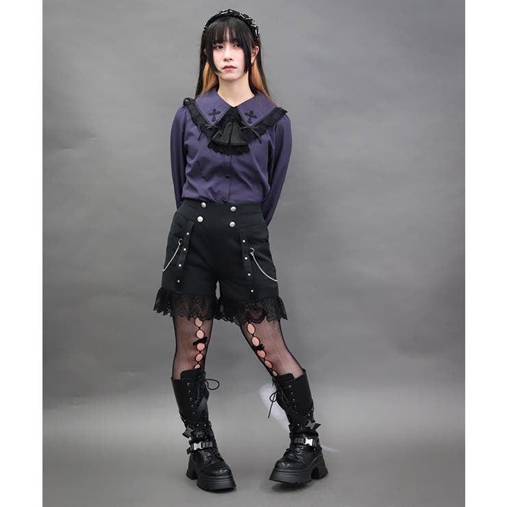 クロス刺繍ビッグ襟ブラウス | axes femme | 詳細画像11 