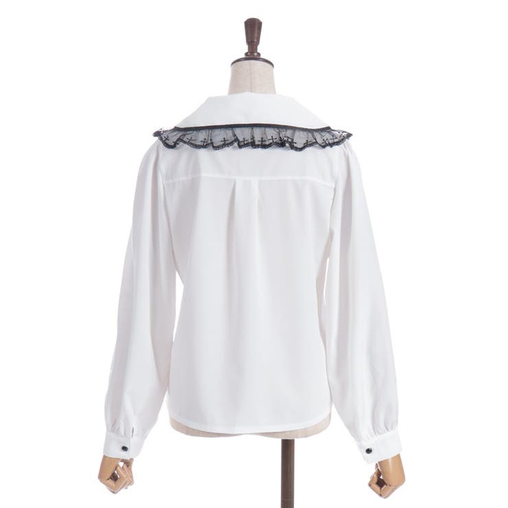 クロス刺繍ビッグ襟ブラウス | axes femme | 詳細画像14 