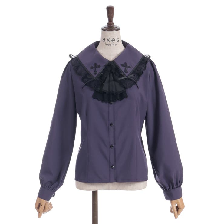 クロス刺繍ビッグ襟ブラウス | axes femme | 詳細画像19 