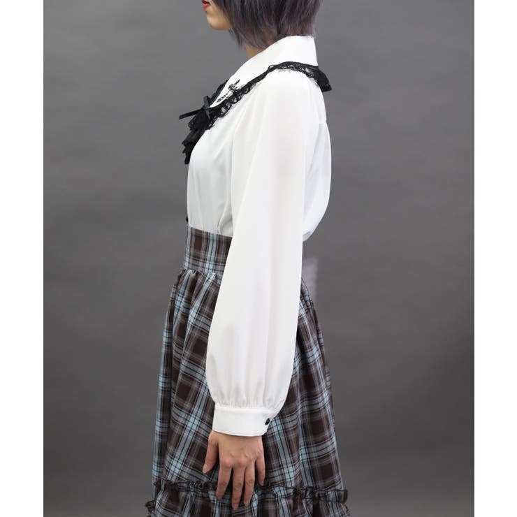 クロス刺繍ビッグ襟ブラウス | axes femme | 詳細画像2 