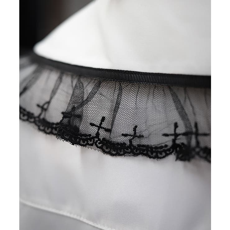 クロス刺繍ビッグ襟ブラウス | axes femme | 詳細画像4 