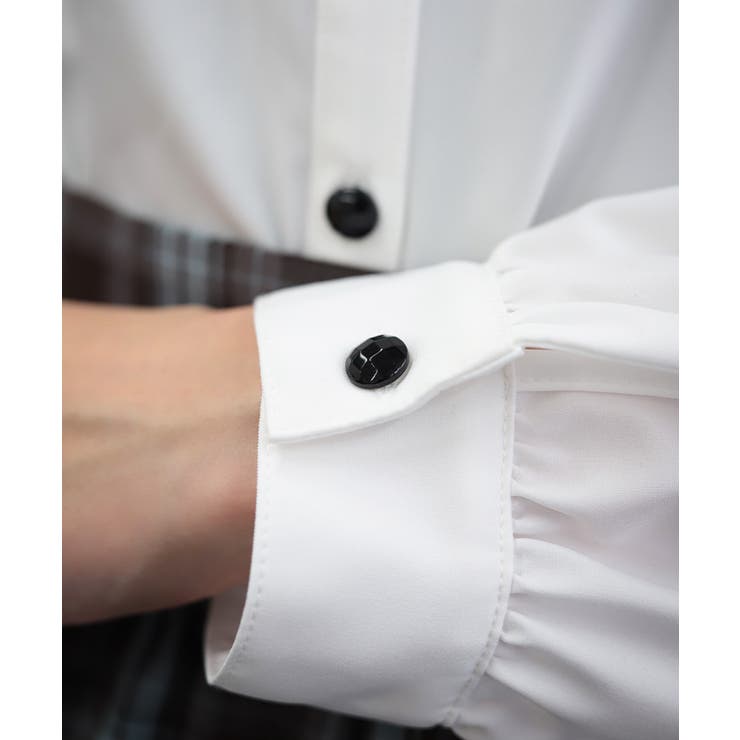 クロス刺繍ビッグ襟ブラウス | axes femme | 詳細画像7 