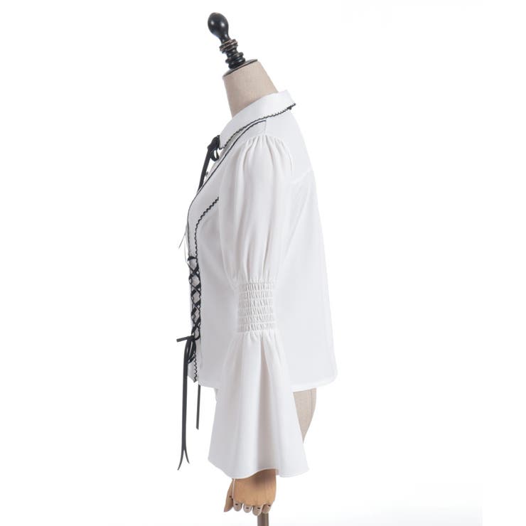 フレア袖レースアップブラウス | axes femme | 詳細画像15 