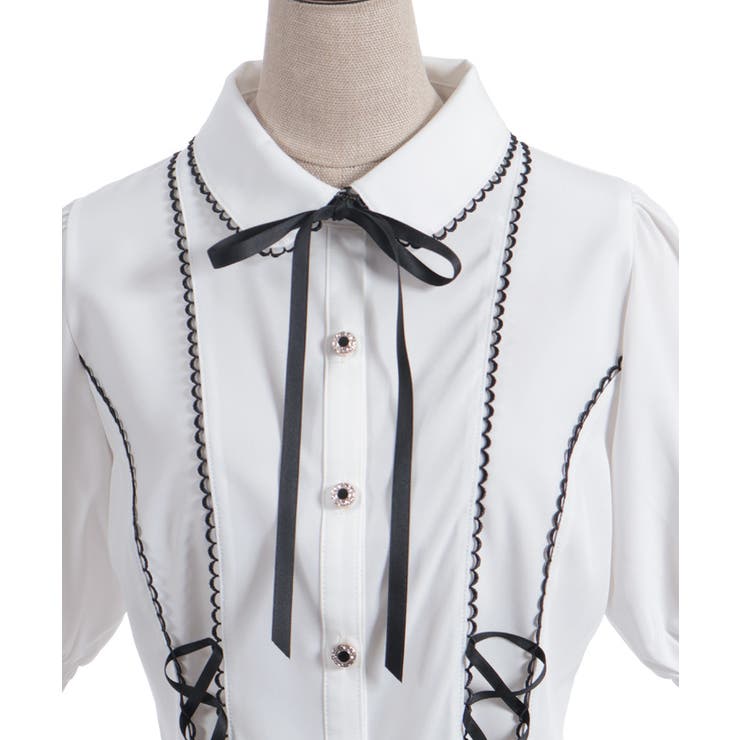 フレア袖レースアップブラウス | axes femme | 詳細画像17 