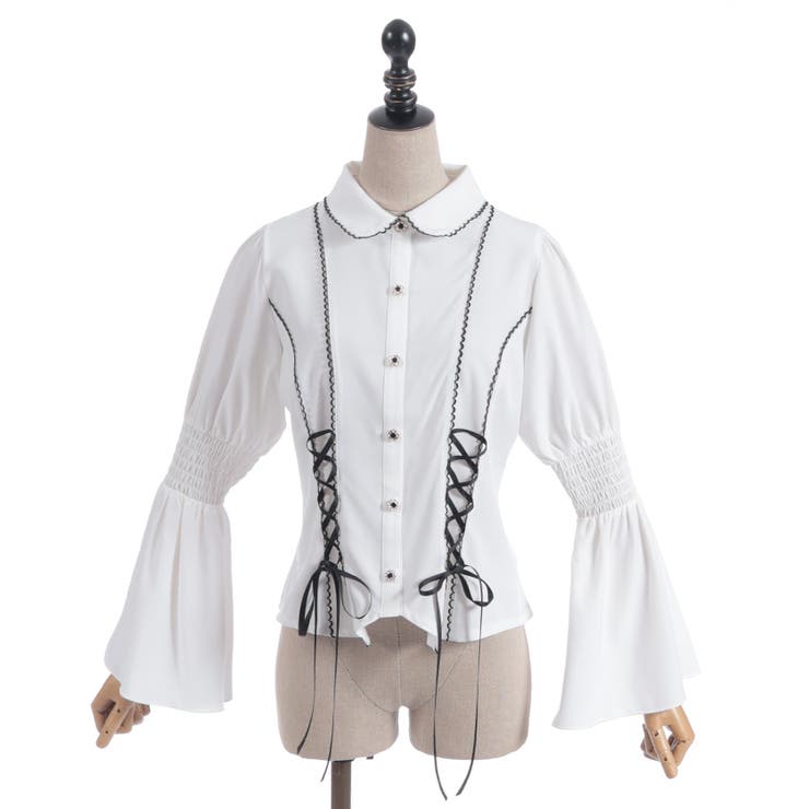 フレア袖レースアップブラウス | axes femme | 詳細画像19 