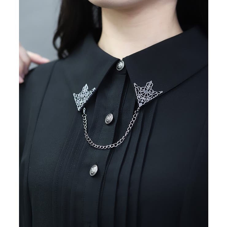 襟金具フィッシュテールブラウス | axes femme | 詳細画像5 