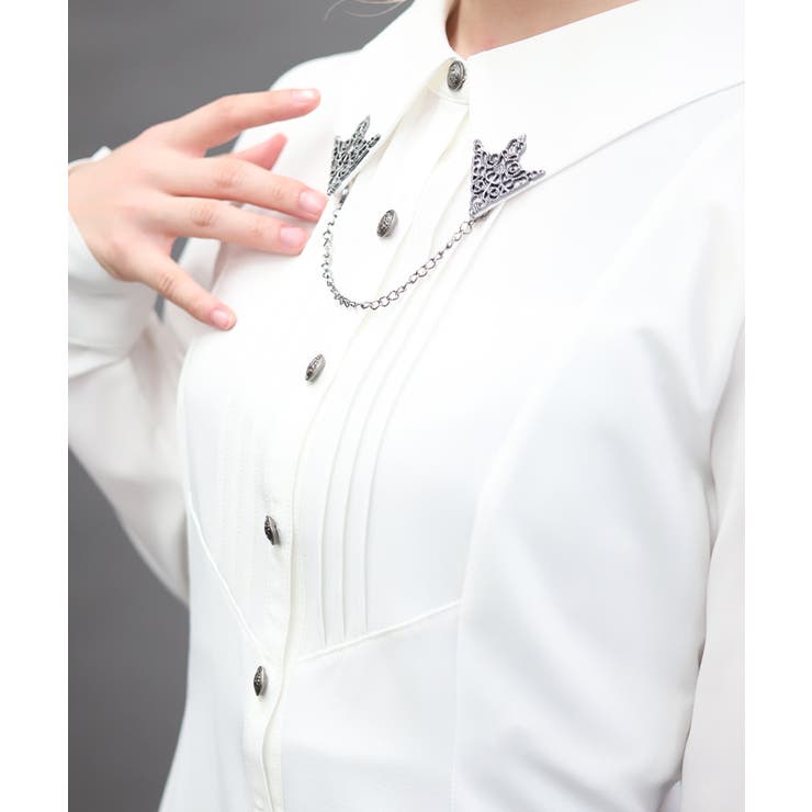 襟金具フィッシュテールブラウス | axes femme | 詳細画像8 