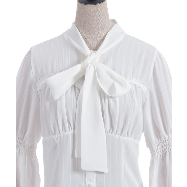 シャーリングボウタイブラウス | axes femme | 詳細画像25 