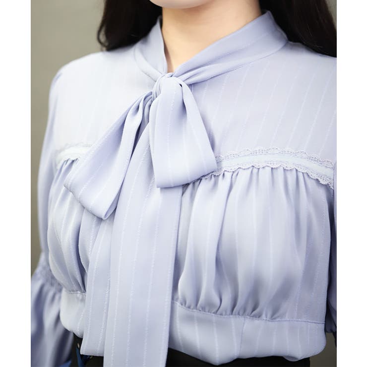 シャーリングボウタイブラウス | axes femme | 詳細画像6 