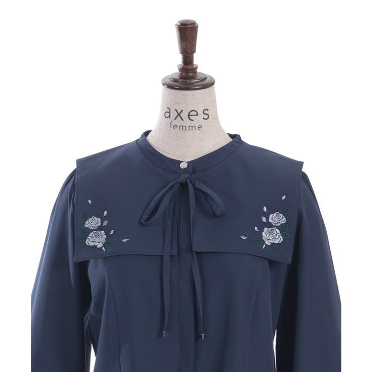 薔薇刺繍付け襟セットブラウス[品番：IGAW0005881]｜axes femme