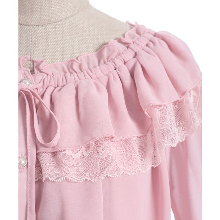 【完売品】【美品】pois ブラウスT ピンク 花柄シフォンブラウス／ピンク | セレクトショップ Luce