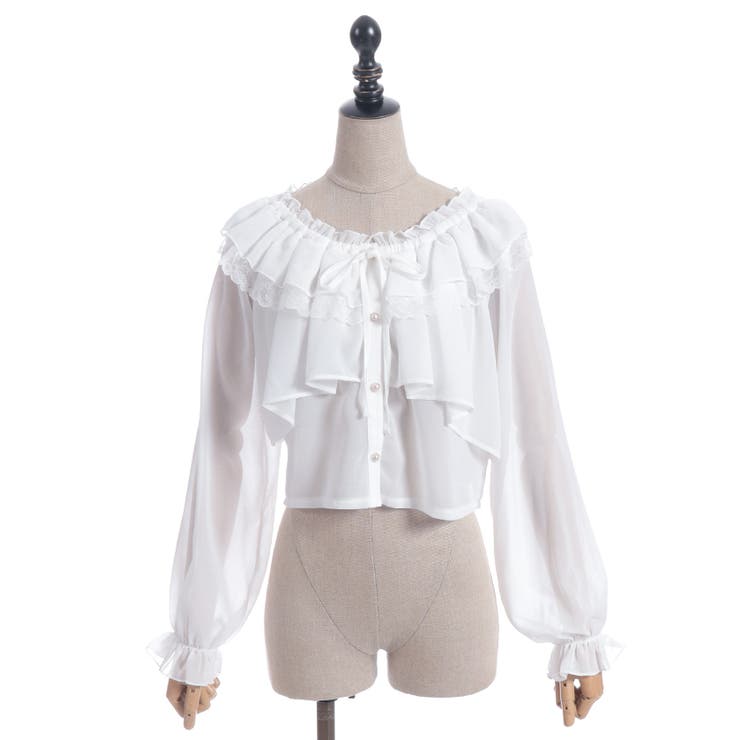 オフショルシフォンブラウス | axes femme | 詳細画像14 