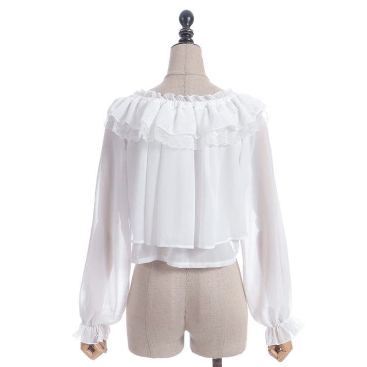 オフショルシフォンブラウス | axes femme | 詳細画像16 