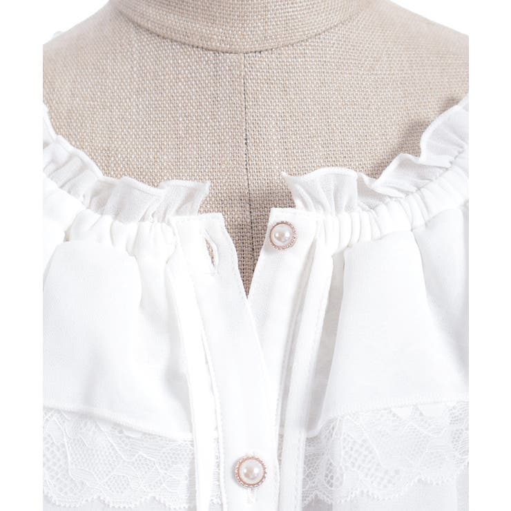 オフショルシフォンブラウス | axes femme | 詳細画像17 