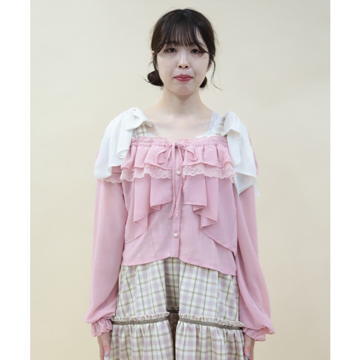 オフショルシフォンブラウス | axes femme | 詳細画像4 