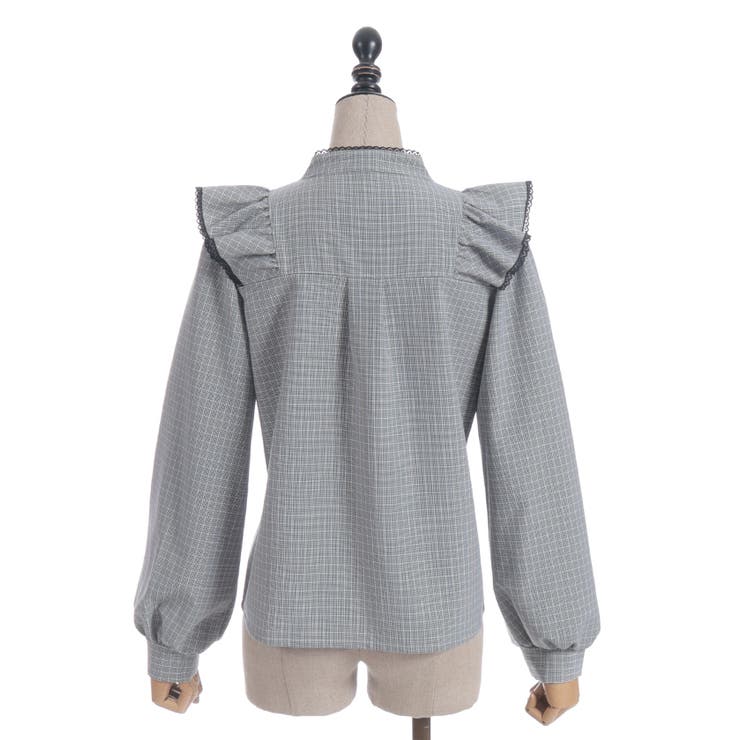 配色ピコレースボウタイブラウス | axes femme | 詳細画像10 