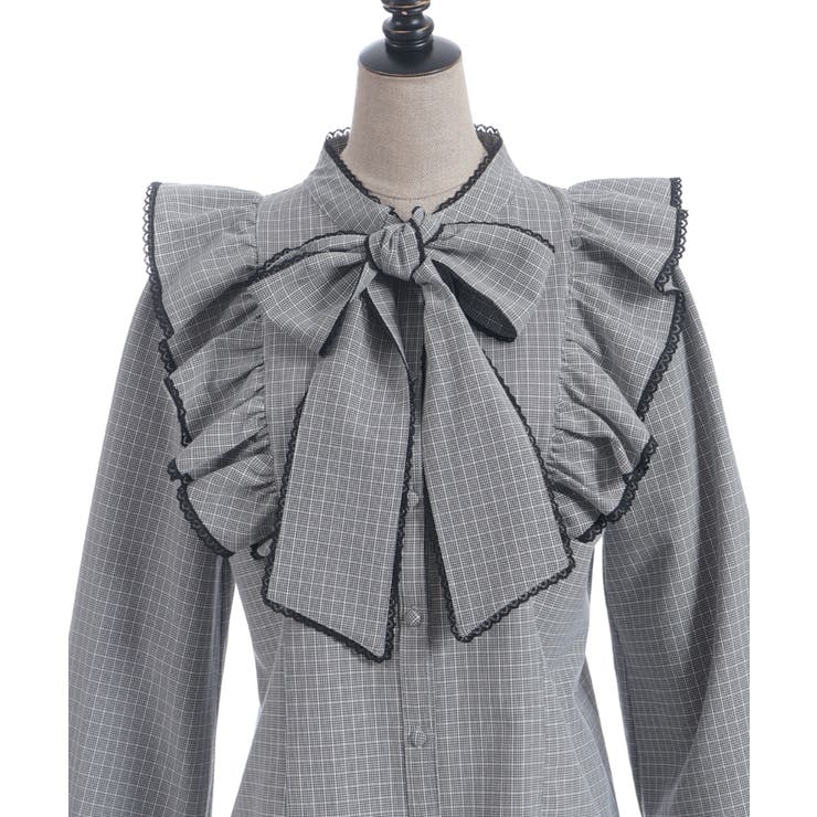 配色ピコレースボウタイブラウス | axes femme | 詳細画像11 