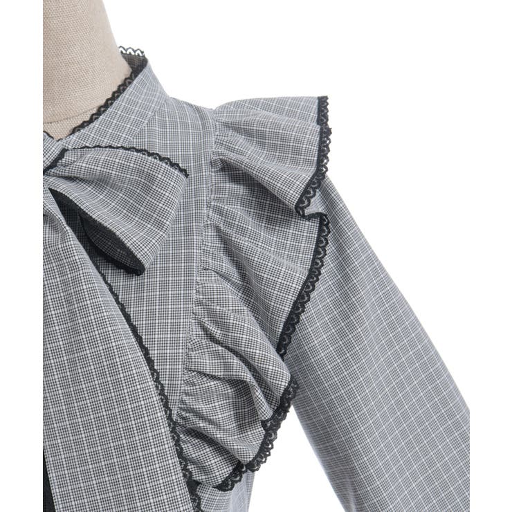 配色ピコレースボウタイブラウス | axes femme | 詳細画像13 