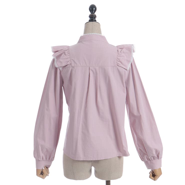 配色ピコレースボウタイブラウス | axes femme | 詳細画像18 