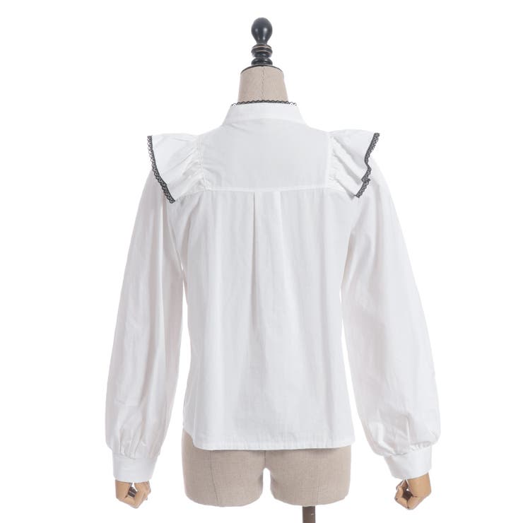 配色ピコレースボウタイブラウス | axes femme | 詳細画像26 