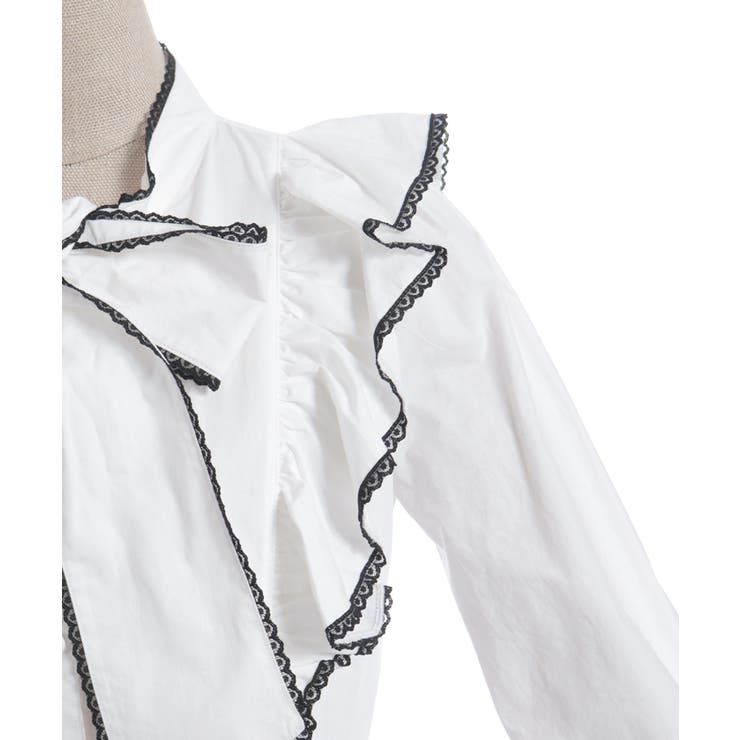 配色ピコレースボウタイブラウス | axes femme | 詳細画像29 