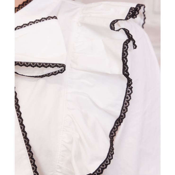 配色ピコレースボウタイブラウス | axes femme | 詳細画像6 